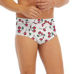 Pixel Cherry Pattern Print Men's Briefs