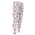 Pixel Cherry Pattern Print Men's Compression Pants