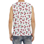 Pixel Cherry Pattern Print Men's Fitness Tank Top