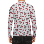 Pixel Cherry Pattern Print Men's Long Sleeve Rash Guard