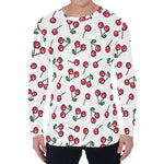 Pixel Cherry Pattern Print Men's Long Sleeve T-Shirt