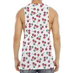 Pixel Cherry Pattern Print Men's Muscle Tank Top