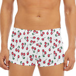Pixel Cherry Pattern Print Men's Short Boxer Briefs