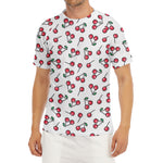 Pixel Cherry Pattern Print Men's Short Sleeve Rash Guard