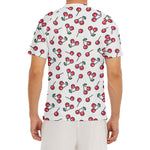 Pixel Cherry Pattern Print Men's Short Sleeve Rash Guard