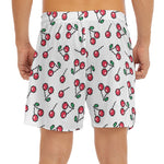 Pixel Cherry Pattern Print Men's Split Running Shorts