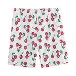 Pixel Cherry Pattern Print Men's Sports Shorts