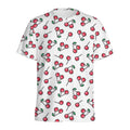 Pixel Cherry Pattern Print Men's Athletic T-Shirt