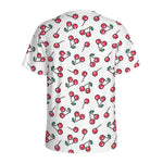 Pixel Cherry Pattern Print Men's Sports T-Shirt
