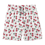Pixel Cherry Pattern Print Men's Swim Trunks