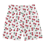 Pixel Cherry Pattern Print Men's Swim Trunks