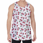 Pixel Cherry Pattern Print Men's Velvet Tank Top