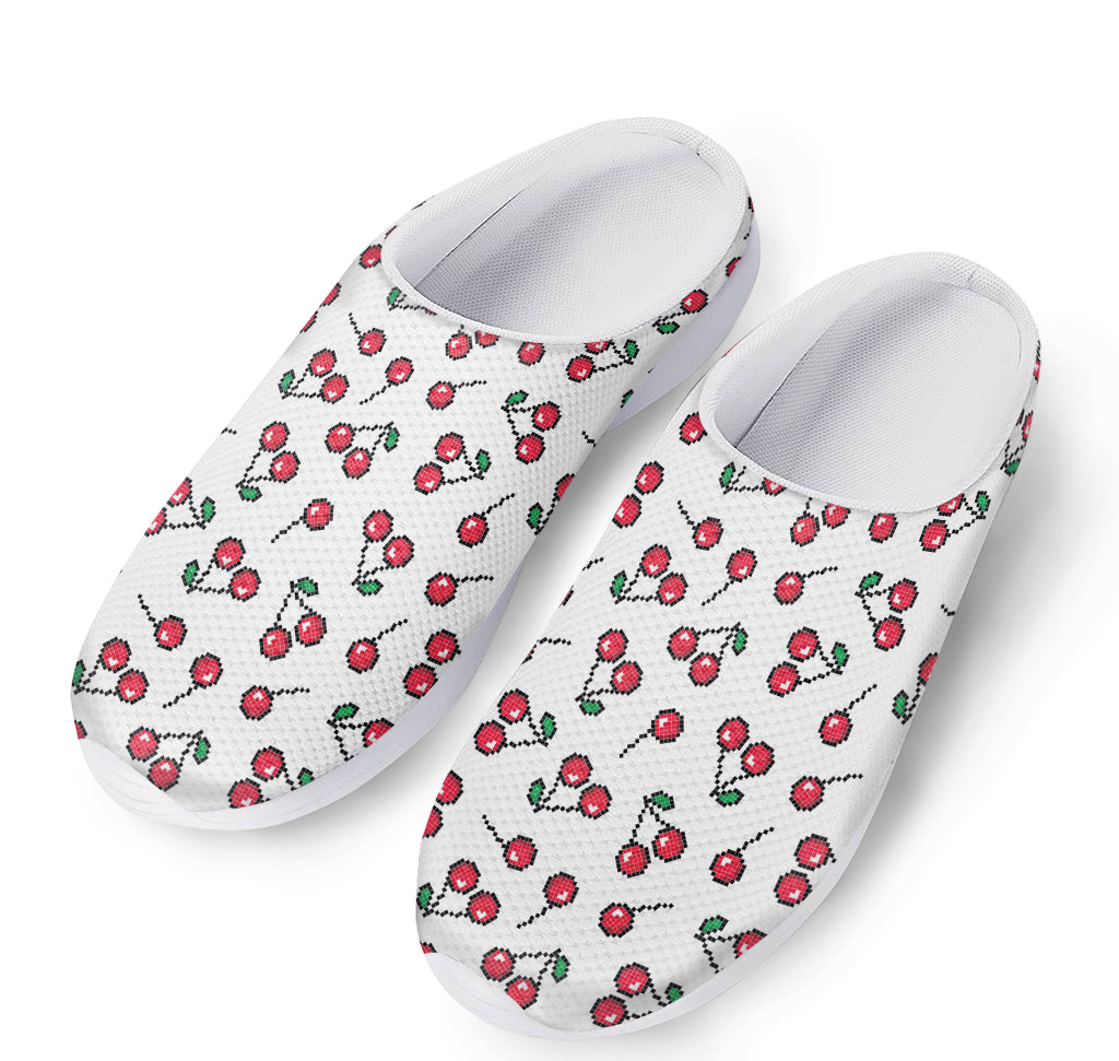 Pixel Cherry Pattern Print Mesh Casual Shoes