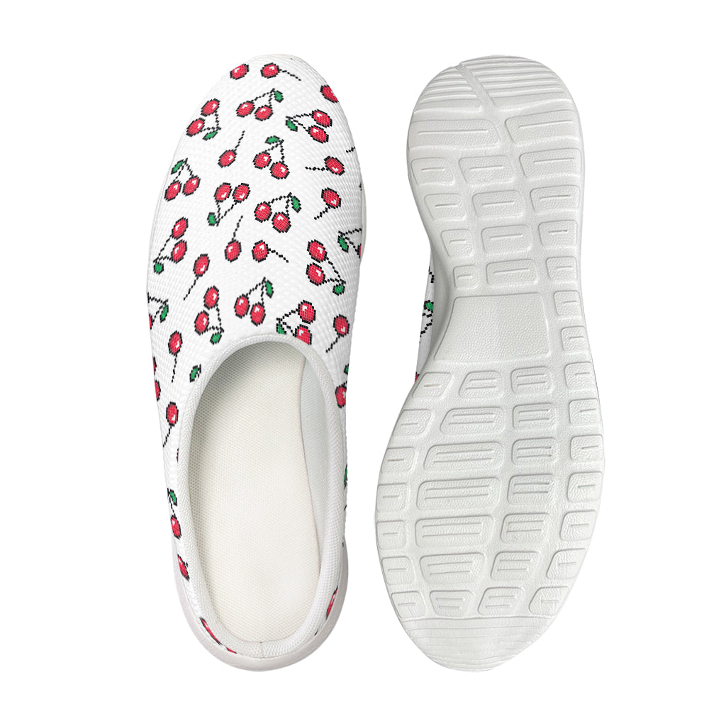 Pixel Cherry Pattern Print Mesh Casual Shoes