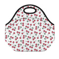 Pixel Cherry Pattern Print Neoprene Lunch Bag