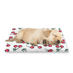 Pixel Cherry Pattern Print Pet Cooling Mat Cover