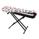 Pixel Cherry Pattern Print Piano Keyboard Cover