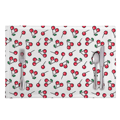 Pixel Cherry Pattern Print Placemat