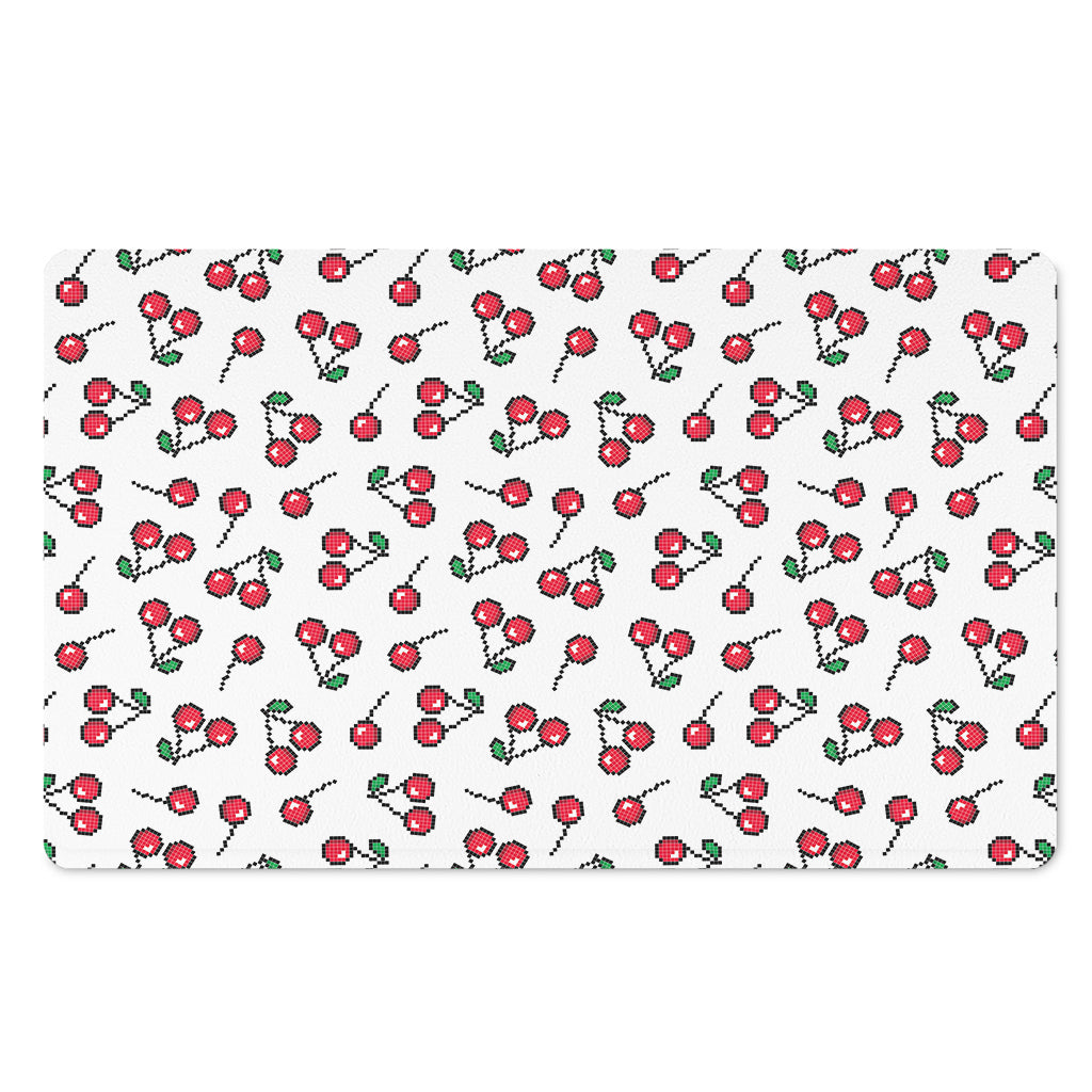 Pixel Cherry Pattern Print Polyester Doormat