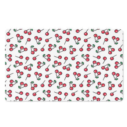 Pixel Cherry Pattern Print Polyester Doormat