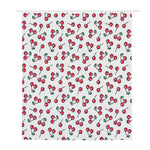 Pixel Cherry Pattern Print Polyester Shower Curtain