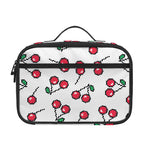 Pixel Cherry Pattern Print Portable Lunch Bag