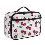Pixel Cherry Pattern Print Portable Lunch Bag