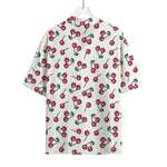 Pixel Cherry Pattern Print Rayon Hawaiian Shirt