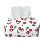 Pixel Cherry Pattern Print Rectangle Tissue Box Cover