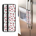 Pixel Cherry Pattern Print Refrigerator Handle Covers