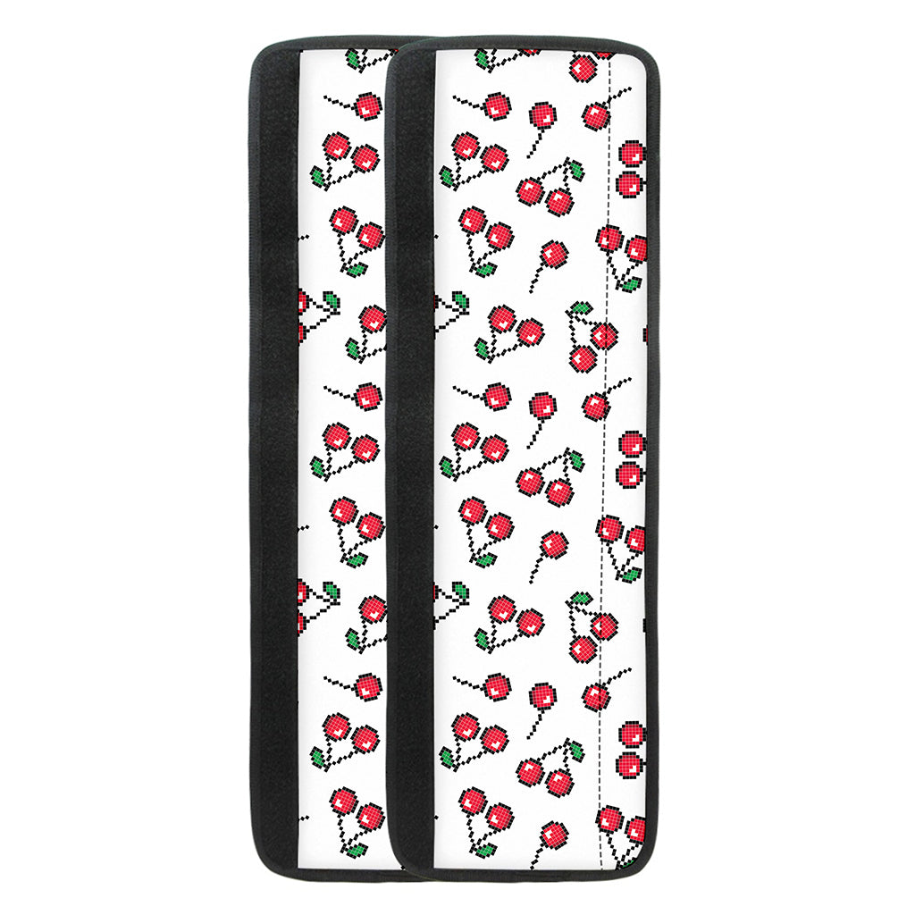 Pixel Cherry Pattern Print Refrigerator Handle Covers
