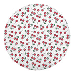 Pixel Cherry Pattern Print Round Blanket