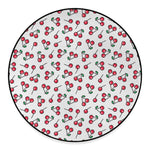 Pixel Cherry Pattern Print Round Floor Mat
