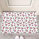 Pixel Cherry Pattern Print Rubber Doormat