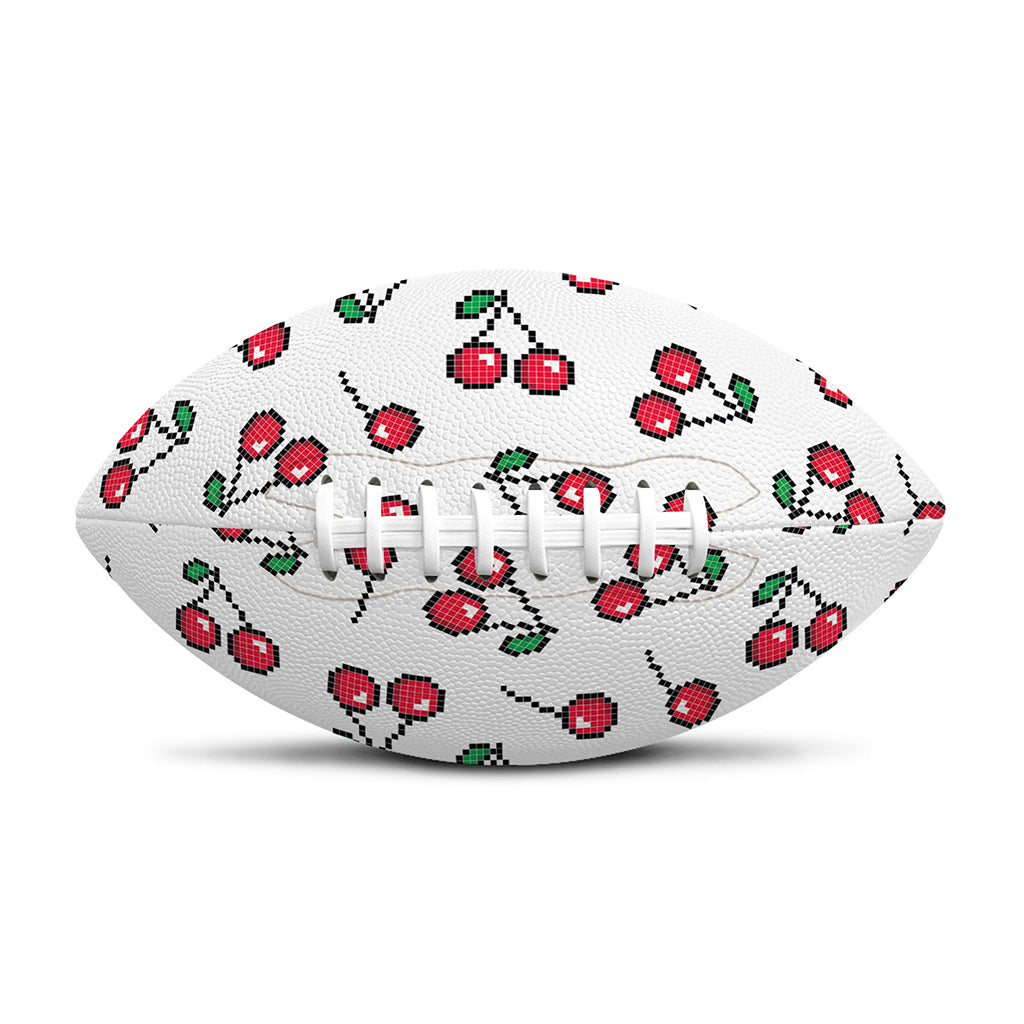 Pixel Cherry Pattern Print Rugby Ball