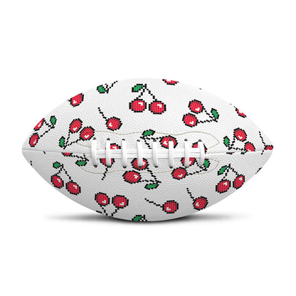 Pixel Cherry Pattern Print Rugby Ball
