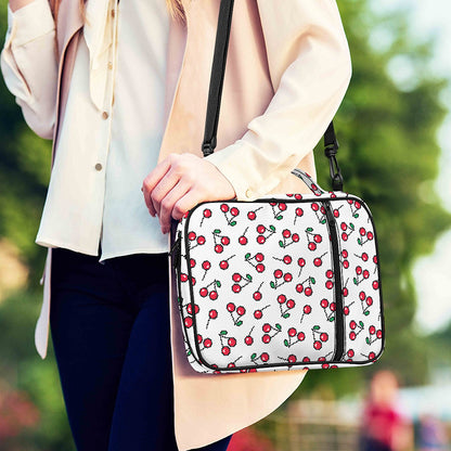 Pixel Cherry Pattern Print Shoulder Strap Bible Bag