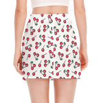 Pixel Cherry Pattern Print Side Slit Mini Skirt