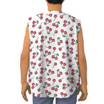 Pixel Cherry Pattern Print Sleeveless Baseball Jersey