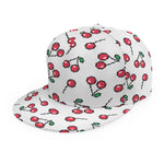 Pixel Cherry Pattern Print Snapback Cap