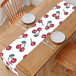Pixel Cherry Pattern Print Table Runner