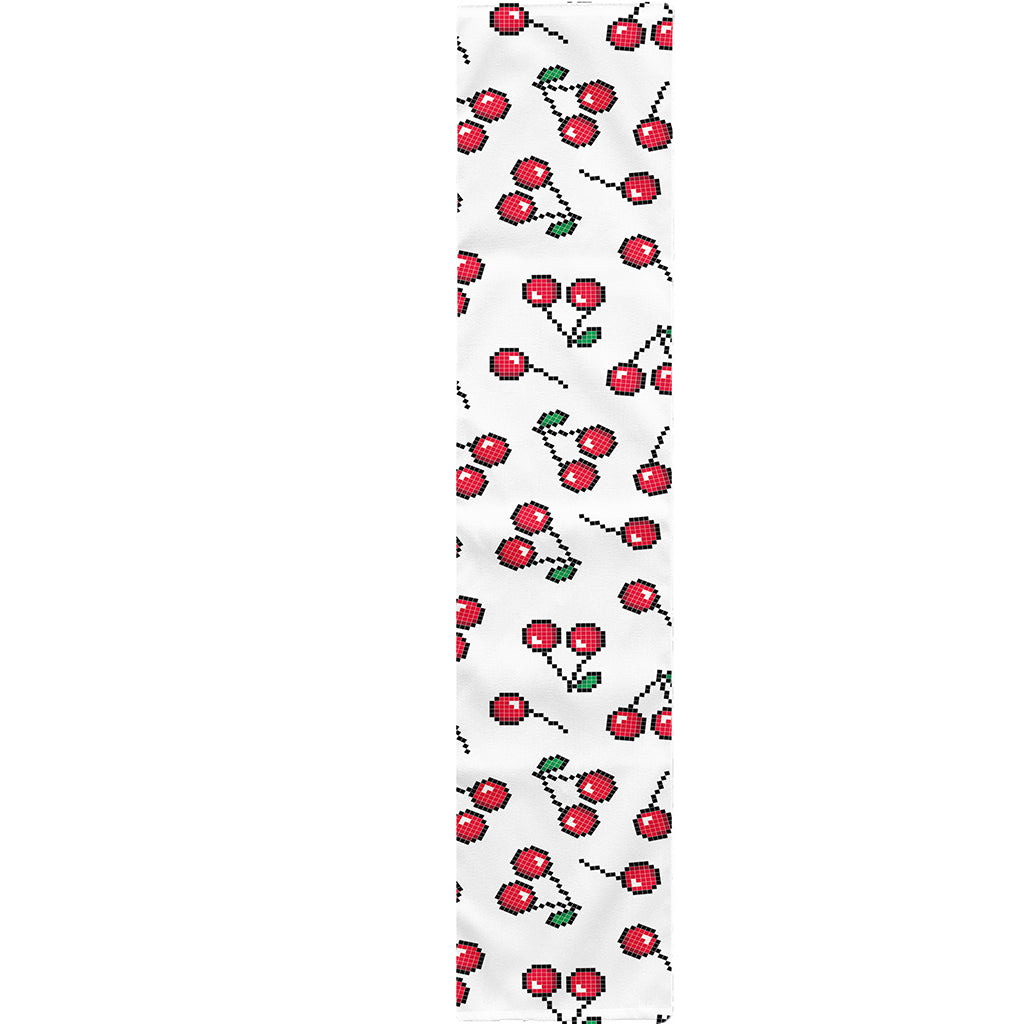 Pixel Cherry Pattern Print Table Runner