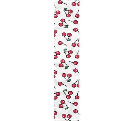 Pixel Cherry Pattern Print Table Runner