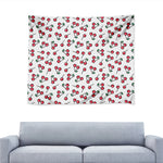Pixel Cherry Pattern Print Tapestry
