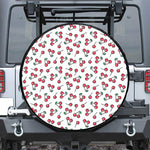 Pixel Cherry Pattern Print Tire Cover