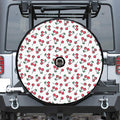 Pixel Cherry Pattern Print Tire Cover With Camera Hole