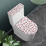 Pixel Cherry Pattern Print Toilet Lid And Tank Cover Set