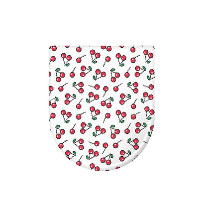 Pixel Cherry Pattern Print Toilet Lid Cover