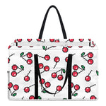 Pixel Cherry Pattern Print Utility Tote Bag