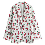 Pixel Cherry Pattern Print Women's Blazer
